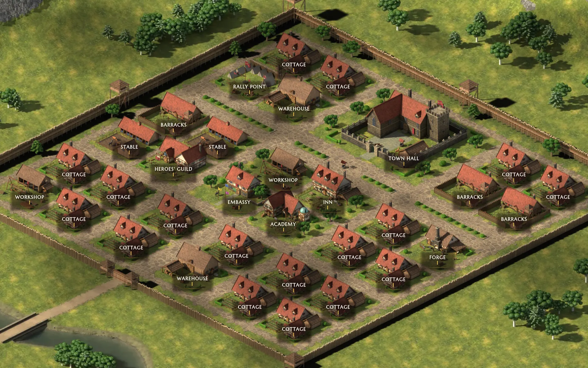 The town with every building at level I