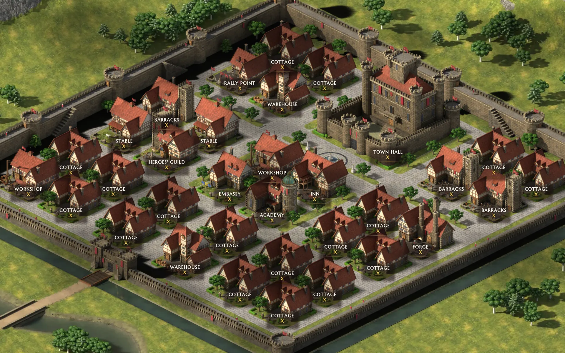 The town with every building at level X